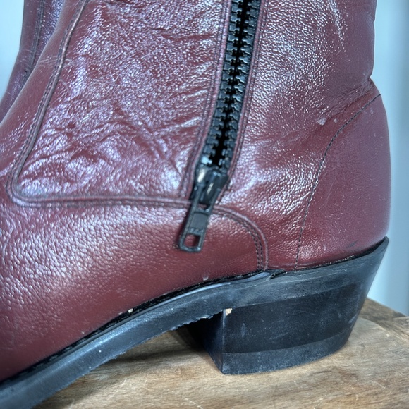 Old West zipper ankle cowboy boot - Picture 3 of 13